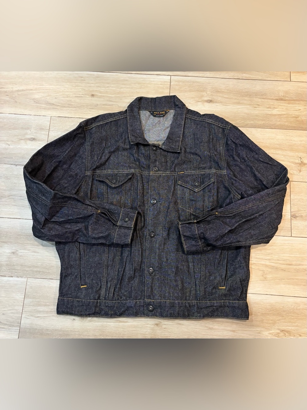 Ralph Lauren Polo Denim Jean Jacket Size Large L Black Label Retro Rare Y2K Vtg